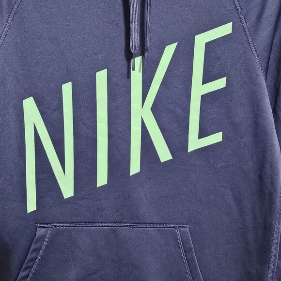 Nike Womens Blue Long Sleeve All Time Therma Logo Training Hoodie SMALL - Picture 2 of 7